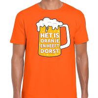 Oranje Het is oranje en heeft dorst t shirt heren