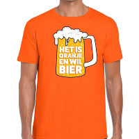 Oranje Het is oranje en wil bier t shirt heren