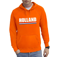 Oranje Holland supporter hoodie   hooded sweater   voor heren   Koningsdag   Oranje supporters