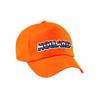 Oranje Holland supporter pet / cap met Nederlandse vlag   EK / WK voor volwassenen