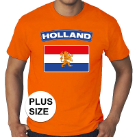 Oranje Holland vlag grote maten shirt heren