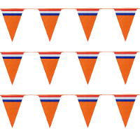 Bellatio Decorations   Oranje Holland vlaggenlijnen   3x stuks van 10 meter