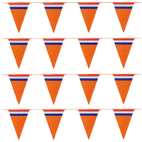 Bellatio Decorations   Oranje Holland vlaggenlijnen   4x stuks van 10 meter