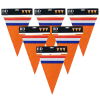 Bellatio Decorations   Oranje Holland vlaggenlijnen   6x stuks van 10 meter