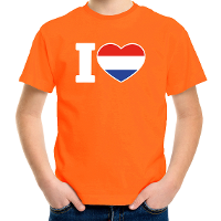 Oranje I love Holland supporters t shirt   voor kinderen   Koningsdag   Holland   Nederland thema