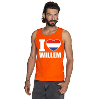 Oranje I love Willem tanktop heren