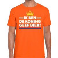 Oranje Ik ben de koning geef bier t shirt voor heren