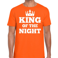 Oranje King of the night t shirt heren