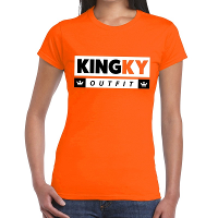 Oranje Kingky outfit t shirt voor dames