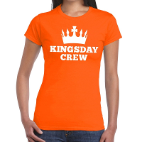 Oranje Kingsday crew t shirt voor dames