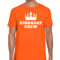Oranje Kingsday crew t shirt voor heren