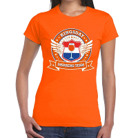 Oranje Kingsday drinking team t shirt dames