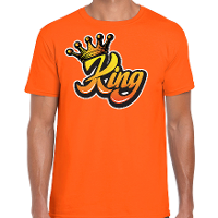 Oranje koningsdag King t shirt voor heren