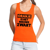 Oranje Koningsdag Oranje is het nieuwe zwart tanktop dames
