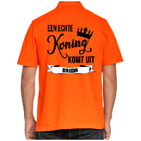 Oranje Koningsdag polo   echte Koning komt uit Breda   heren shirt