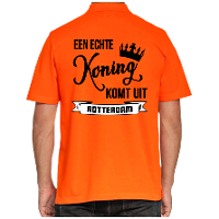 Oranje Koningsdag polo   echte Koning komt uit Rotterdam   heren