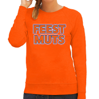 Oranje Koningsdag sweater   feestmuts   dames
