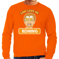 Oranje Koningsdag sweater   lam leve de koning   Willem   heren