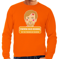 Oranje Koningsdag sweater   verwen deze koning   Willem   heren