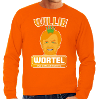 Oranje Koningsdag sweater   willie wortel   Willem   heren