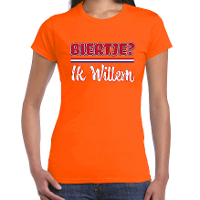 Oranje Koningsdag t shirt   biertje? Ik willem   dames
