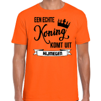 Oranje Koningsdag t shirt   echte Koning komt uit Breda   heren