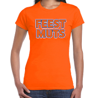 Oranje Koningsdag t shirt   feestmuts   dames
