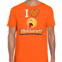 Oranje Koningsdag t shirt   I love kingsday   voor heren