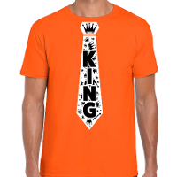 Oranje Koningsdag t shirt   king stropdas   heren
