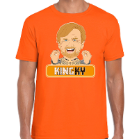 Oranje Koningsdag t shirt   kingky   voor heren