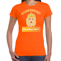 Oranje Koningsdag t shirt   kiss my orange butt   Maxima   dames