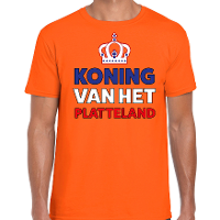 Oranje Koningsdag t shirt   koning van het platteland   voor heren
