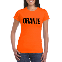Oranje Koningsdag t shirt   oranje   dames