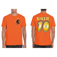 Oranje Koningsdag t shirt   voetbal Willie   voor heren