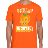 Oranje Koningsdag t shirt   willie wortel   voor heren