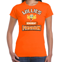 Oranje Koningsdag t shirt   Willies crazy Kingsday fashion   dames