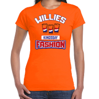 Oranje Koningsdag t shirt   Willies Kingsday fashion   shotjes   dames