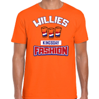 Oranje Koningsdag t shirt   Willies Kingsday fashion   shotjes   heren