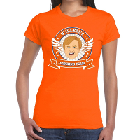 Oranje Koningsdag Willem drinking team t shirt dames