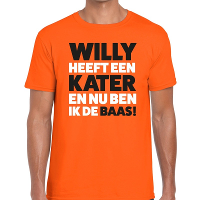 Oranje Koningsdag Willy heeft een kater t shirt heren