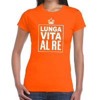 Oranje Lunga vita al Re Italiaans t shirt dames