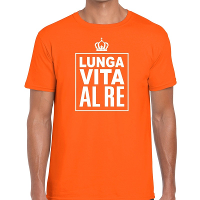 Oranje Lunga vita al Re Italiaans t shirt heren