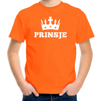 Oranje Prinsje t shirt   met kroontje   voor jongens   Oranje Koningsdag kleding   korte mouwen
