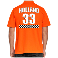 Oranje race poloshirt met nummer 33   Holland / Nederland fan shirt voor heren