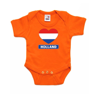 Oranje rompertje   Holland hartjes vlag   cadeau voor baby   babykleding   kraamcadeau
