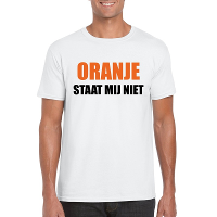 Oranje staat mij niet t shirt wit heren