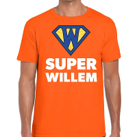 Oranje Super Willem t shirt voor heren