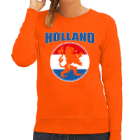 Bellatio Decorations Oranje supporters sweater   voor dames   Holland   met oranje leeuw   Nederland