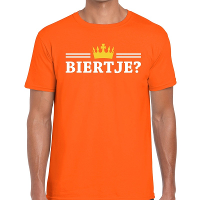 Oranje supporters t shirt   biertje met kroon   Koningsdag   voor heren   sport event   kleding