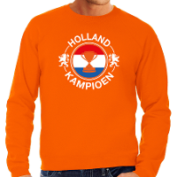Oranje sweater / trui Holland / Nederland supporter Holland kampioen met beker EK/ WK voor heren